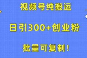 （10186期）批量可复制！视频号纯搬运日引300+创业粉教程！