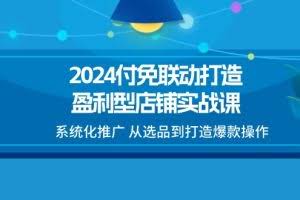 （11458期）2024付免联动-打造盈利型店铺实战课，系统化推广 从选品到打造爆款操作