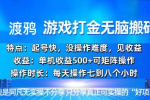 （13501期）韩国知名游戏打金无脑搬砖单机收益500+