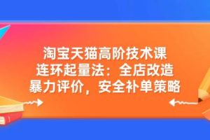 （14469期）淘宝天猫高阶技术课：连环起量法：全店改造，暴力评价，安全补单策略