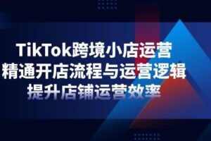 （14369期）TikTok跨境小店运营，精通开店流程与运营逻辑，提升店铺运营效率