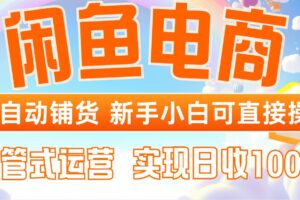（14669期）闲鱼电商全自动铺货，新手小白可直接操作，托管式运营，日收1000+