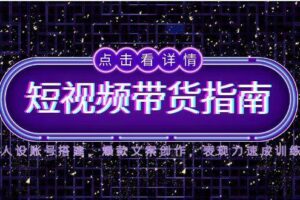 （14912期）2025短视频带货指南，人设账号搭建，爆款文案创作，表现力速成训练