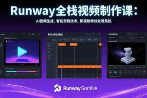 （15515期）Runway全栈视频制作课：AI视频生成，智能剪辑技术，影视级特效处理系统