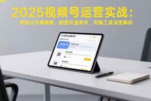 （15505期）2025视频号运营实战：零粉丝开播策略，橱窗开通条件，剪辑工具深度解析