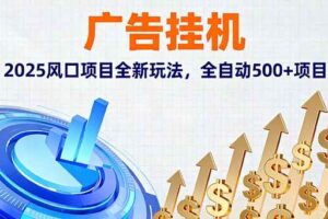 （16166期）广告挂机，2025风口项目全新玩法，全自动500+项目