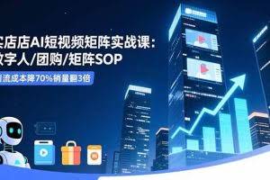 （16539期）实体店AI短视频矩阵实战课：数字人/团购/矩阵SOP，引流成本降70%销量翻3倍