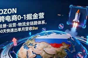 （16277期）OZON跨境电商0-1掘金营：注册-运营-物流全链路体系，60天快速出单月营收8w