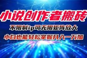 （16209期）小说创作者搬砖玩法，不限制IP简单无脑 可矩阵无限放大小白也能实现轻…