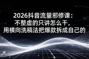 （17725期）2026抖音流量邪修课：不整虚的只讲怎么干，用横向洗稿法把爆款拆成自己的