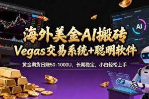 （17552期）海外美金A1搬砖“Vegas交易系统+聪明软件 黄金期货日赚50-1000U，长期稳定，小白轻松上手