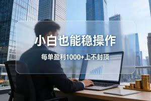 （17508期）2026新项目，小白也能稳操作，每单盈利1000+上不封顶