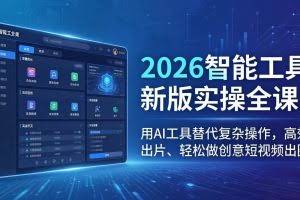 （18005期）2026智能工具新版实操全课：用AI工具替代复杂操作，高效出片、轻松做创意短视频出圈