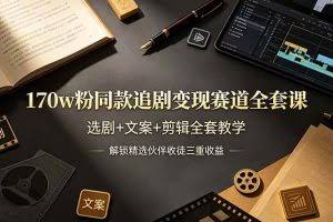 （19168期）170w粉博主同款追剧变现赛道全套课-更新，选剧+文案+剪辑全套教学，解锁精选伙伴收徒三重收益