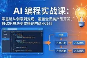 （18857期）AI编程实战课-第三期-6月更新：零基础从创意到变现，覆盖全品类产品开发，把想法变成赚钱项目
