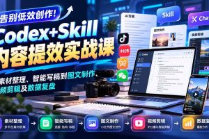 （20915期）【无水印】告别低效创作！Codex+Skill内容提效实战课：从素材整理、智能写稿到图文制作、视频剪辑及数据复盘